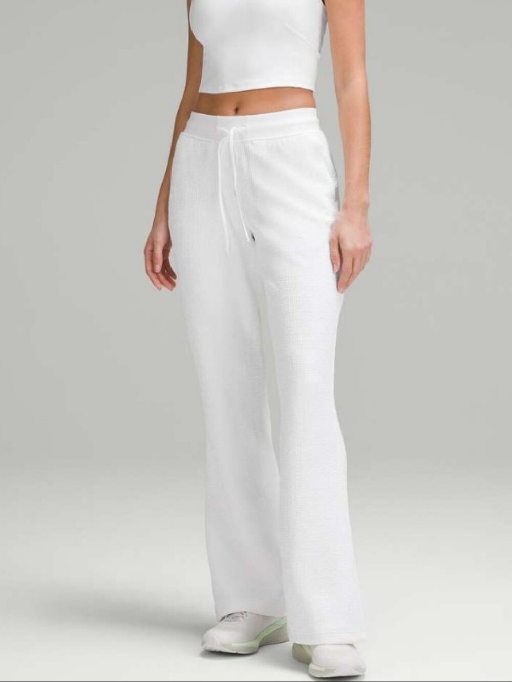 NWT Lululemon Textured High-Rise Flared Track Pants White Size 14